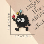 walking soot sprite embroidered patch with blue star