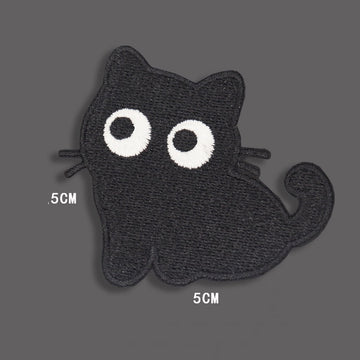 Cute Black Cat Patches (Stick-On) - CheerCove
