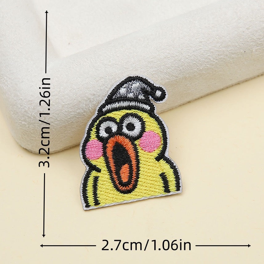screaming nightcap duck funny quirky embroidered stick-on patch