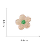 oatmeal and mint pastel macaron flower embroidered stick-on patch