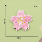 soft pink cherry blossom sakura elegant embroidered stick-on patch