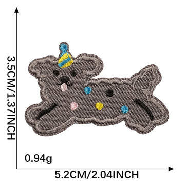 Birthday Wiener Dog Embroidered Patches - Multiple Designs Available - CheerCove