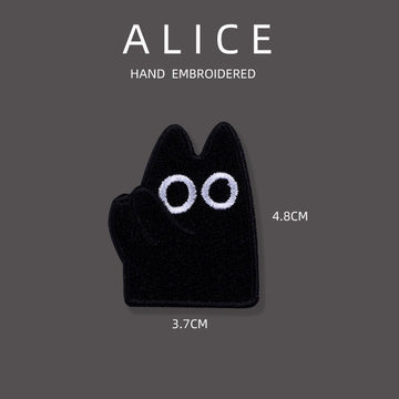 Big-Eyed Black Cat Patches(Stick-On)