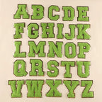 6-Color Suede Gold Trim Alphabet Patches (Iron-On)