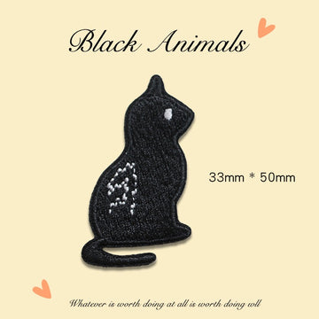 Black Animals ② Embroidered Patches Embroidered Patches - Multiple Designs Available - CheerCove