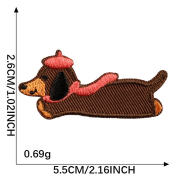 Wiener Dog in Hat Patch Embroidered Patches - Multiple Designs Available - CheerCove