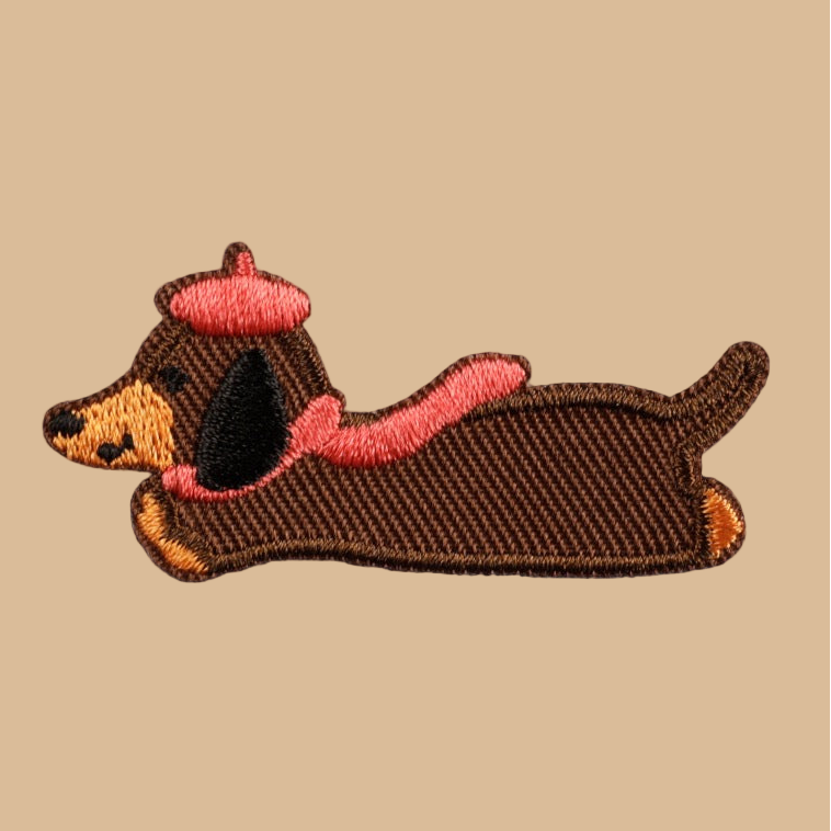 Wiener Dog in Hat Patch Patches(Stick-On) - CheerCove