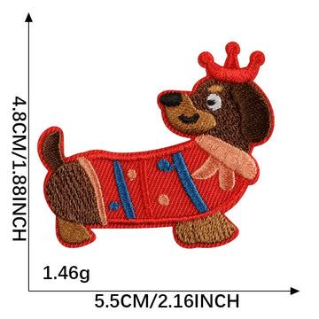 Crowned Wiener Dog Embroidered Patches - Multiple Designs Available - CheerCove