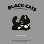 Scarf-Wearing Black Cat Patches (Stick-On) - CheerCove