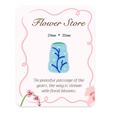mint glass and blue branch vase ceramic vase embroidered stick-on patch