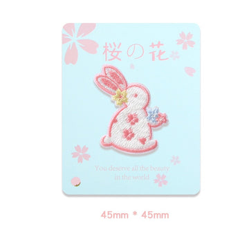 Cherry Blossom Rabbit Embroidered Patches - Multiple Designs Available - CheerCove