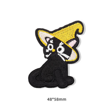 Hooded Black Cat Patches (Stick-On) - CheerCove
