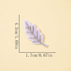 lavender purple leaf embroidered stick-on patch with silver metallic vein detail