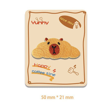 Happy Capybara Coffee Time Embroidered Patches - Multiple Designs Available - CheerCove