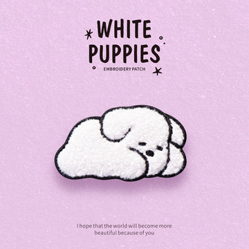 White Dog Patches(Stick-On)