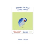 black-crowned night heron shrugging pose embroidered patch