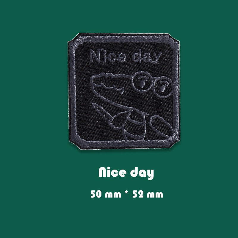 Black Icon Embroidered Patches ① - Multiple Designs Available - CheerCove