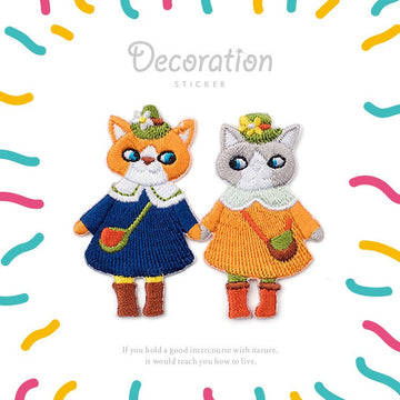 Joyful Kitten Patches (Iron-On)