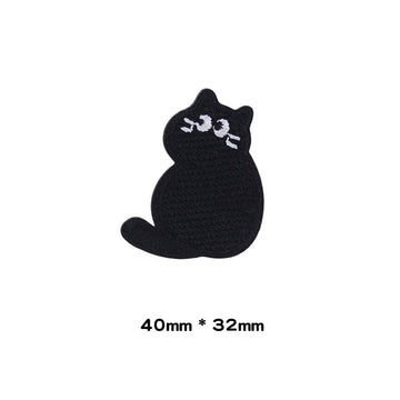 Black Kitty Embroidered Patches - Multiple Designs Available - CheerCove