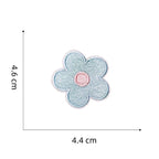 sky blue and blush pastel macaron flower embroidered stick-on patch