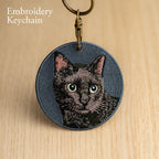 Cute Double-Sided Embroidered Cat Charms