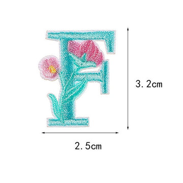 Flower and Alphabet Embroidered Patches - CheerCove
