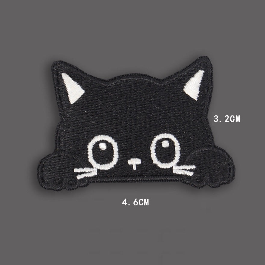 Cute Black Cat Patches (Stick-On) - CheerCove