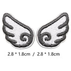 midnight onyx mini angel wings embroidered stick-on patch