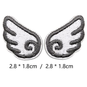midnight onyx mini angel wings embroidered stick-on patch