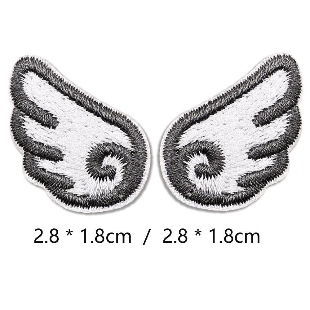 midnight onyx mini angel wings embroidered stick-on patch