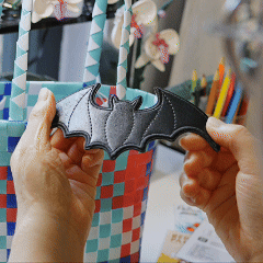 Black Faux Leather Bat Patches(Stick-On) - CheerCove