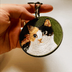 Cute Double-Sided Embroidered Cat Charms