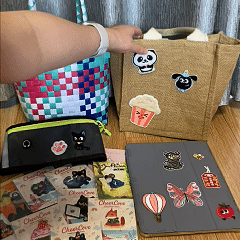 cute colorful dinosaur embroidered stick-on patch peel and stick on bag