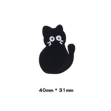 Black Kitty Embroidered Patches - Multiple Designs Available - CheerCove
