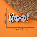 spooky boo skulls halloween embroidered stick-on patch