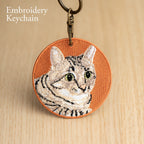 Cute Double-Sided Embroidered Cat Charms