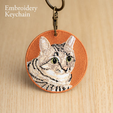 Cute Double-Sided Embroidered Cat Charms