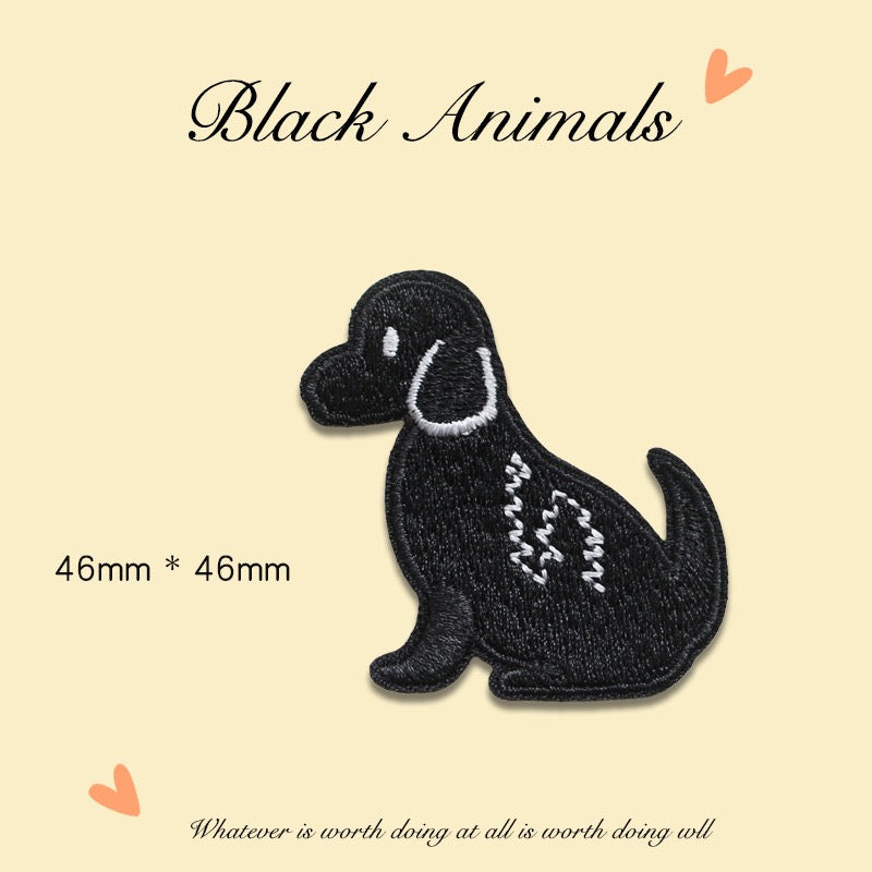 Black Animals ② Embroidered Patches Embroidered Patches - Multiple Designs Available - CheerCove