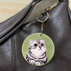 Cute Double-Sided Embroidered Cat Charms