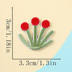 red berry sprout pastel botanical embroidered stick-on patch