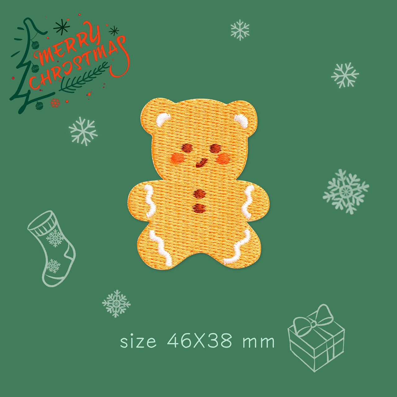 Marry Christmas Patches(Stick-On)
