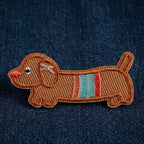 striped sweater dachshund funny fashion show embroidered stick-on patch