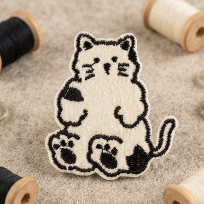 Cute Kawaii Black & White Cat Patches (Stick-On)