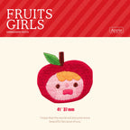 cozy red apple girl kawaii embroidered stick-on patch