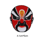 midnight authority Peking Opera face mask embroidered stick-on patch