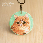 Cute Double-Sided Embroidered Cat Charms