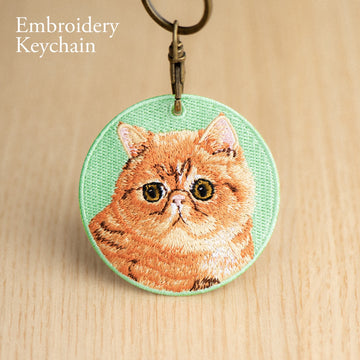Cute Double-Sided Embroidered Cat Charms
