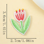nervous pastel tulip googly eyes embroidered stick-on patch