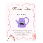 retro lavender watering can ceramic vase embroidered stick-on patch