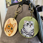 Cute Double-Sided Embroidered Cat Charms